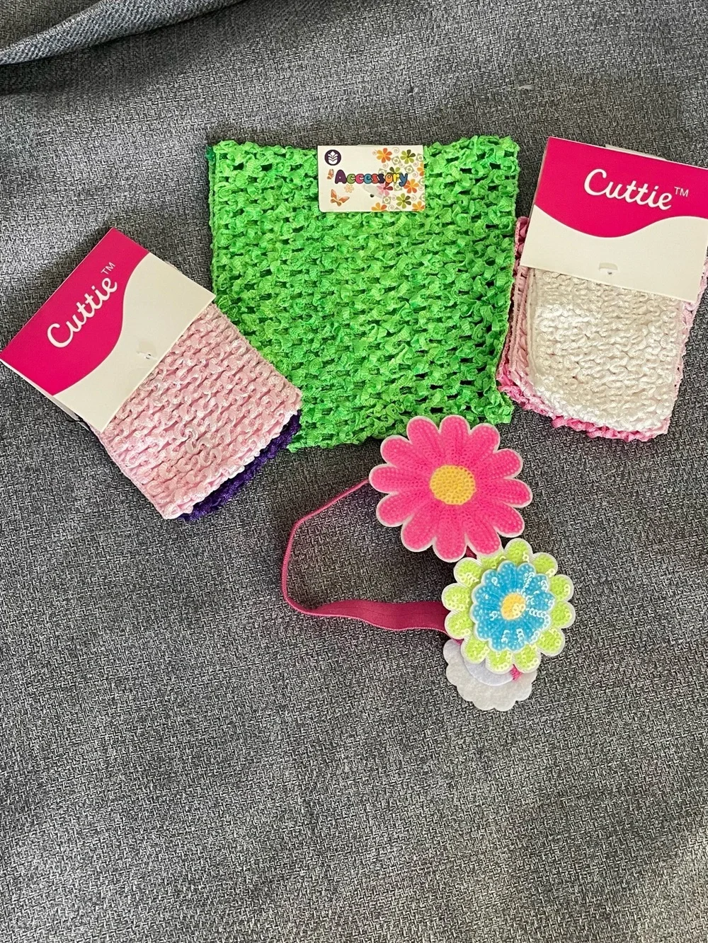 NEW Cuttie Girls Floral Headband Set Stretch Hair Accessories